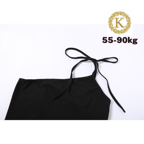 Set 2 áo croptop bigsize áo ống đen kèm áo ngoài tay dài xẻ cánh bướm cổ thuyền 55-90kg AT27 - Ảnh 6