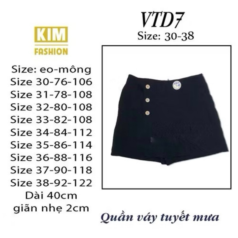 Quần giả váy bigsize KimFashion mã VTD7, quần váy bigsize chất tuyết mưa loại 1 56-78kg - Ảnh 2