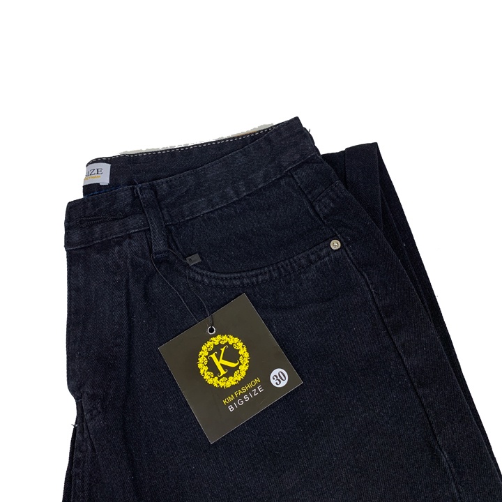 Quần jean đen baggy bigsize kimfashion, quần form rộng ulzzang lưng cao BGD75-96 từ 58-90kg - Ảnh 6
