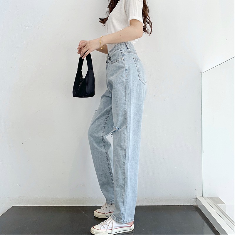 Quần Baggy - Quần Jean Baggy Nữ Cạp Cao Phong Cách Street Style Fullsize 45-90kg BGD51-10034 - Ảnh 7