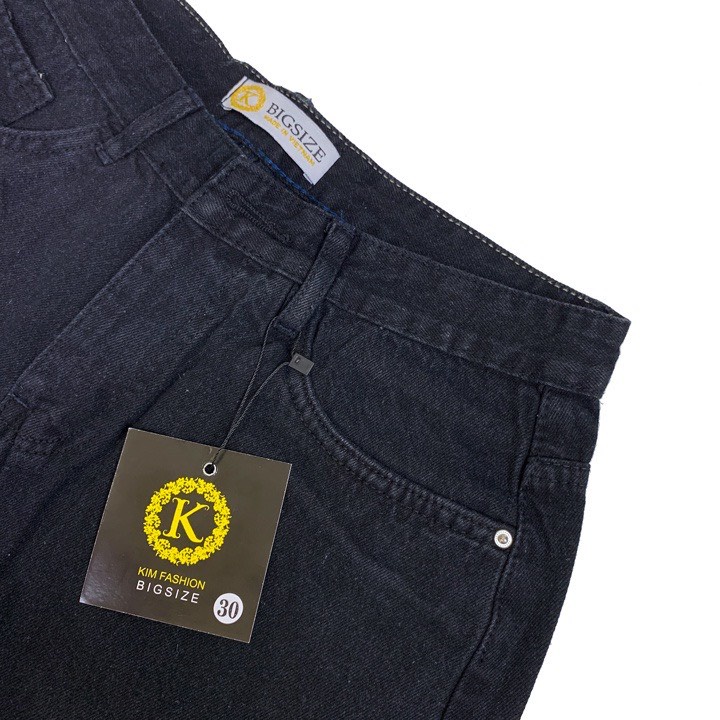 Quần jean baggy đen bigsize 46-88kg KimFashion , quần ống rộng from uzllang Hàn Quốc BGD75-hoả tốc hcm - Ảnh 5