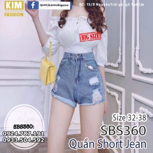 QUẦN JEANS SHOT BIGSIZE SBS360.
