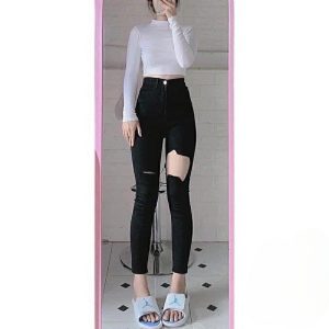 Jean đen lưng cao bigsize co giãn không xù và ra màu fullsize 58-95kg