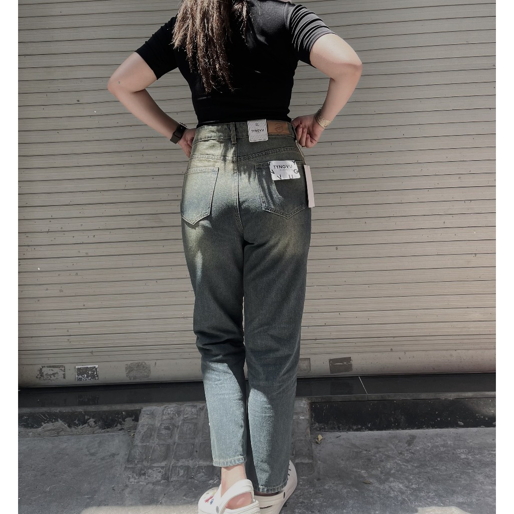 Quần jean baggy bigsize 50-75kg form ống rộng ulzang cạp vừa kimbigsize BGD80 - Ảnh 3